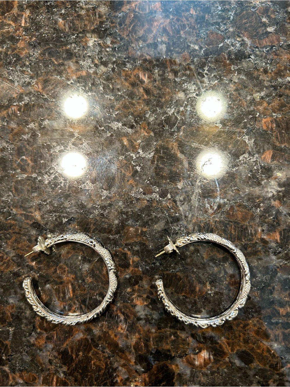 John Hardy silver and diamond earrings - Picture 5 of 5